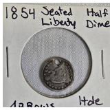 1854 Seated Liberty Half Dime