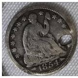 1854 Seated Liberty Half Dime