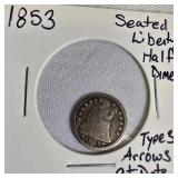 1853 Seated Liberty Half Dime