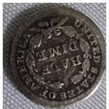 1853 Seated Liberty Half Dime