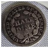 1858 Seated Liberty Half Dime
