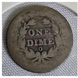 1838 - O - Seated Liberty Dime, Variety 1: No stars on the obverse.