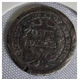 1841 - O - Seated Liberty Dime, Type 2, with Stars and Drapery.