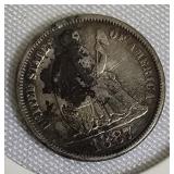 1887 Seated Liberty Dime, Type 4: Resumed Legend on the Obverse.