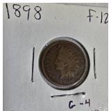 Indian Head Small Cents from the years 1897, 1898, 1901, and 1902.