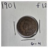 Indian Head Small Cents from the years 1897, 1898, 1901, and 1902.