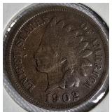 Indian Head Small Cents from the years 1897, 1898, 1901, and 1902.