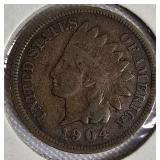 Indian Head Small Cents from the years 1903,1904,1905,& 1906