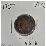 Indian Head Small Cents from the years 1907 & 1908