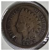 Indian Head Small Cents from the years 1907 & 1908