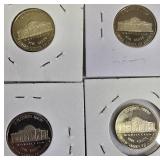 Jefferson Nickel Proof Clad from the years 2011, 2012, 2013, and 2015:
