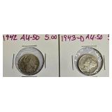 Mercury Dimes from 1942 & 1943-D