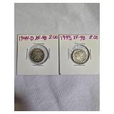 Mercury Dimes from 1944-D & 1945