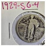 Two Standing Liberty Quarters minted in 1929.