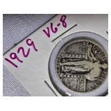 Two Standing Liberty Quarters minted in 1929.