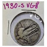 Two Standing Liberty Quarters minted in 1930