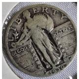 Two Standing Liberty Quarters minted in 1930