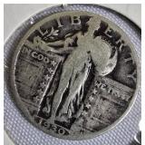 Two Standing Liberty Quarters minted in 1930