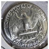 Two Washington quarters from 1964.