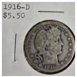 1916-D Barber Quarter