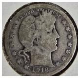 1916-D Barber Quarter
