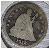 1878 Seated Liberty Quarter