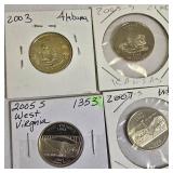 Proof clad Washington Quarters from the years 2003,2005 & 2007 from the S mint:
