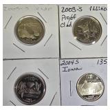 Proof clad Washington Quarters from the years 2003 -2004   from the S mint: