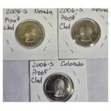 Proof clad Washington Quarters from the year 2006 from the S mint: