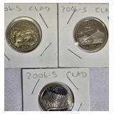 Proof clad Washington Quarters from the year 2006 from the S mint: