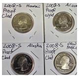 Proof clad Washington Quarters from the year 2008 from the S mint: