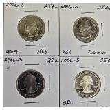 Proof clad Washington Quarters from the year 2006 from the S mint: