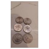 1974D, 1979D, 1972D, 1077D, 1995D, 1974 Kenndy Half Dollars