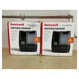 LOT OF 2 Honeywell HWM845 Warm Mist Humidifier with Essential Oil Cup Filter Free Black: Quiet Operation, 24-Hour Run Time, ETL Listed