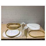 LOT OF 2 Costway Nesting Coffee Table Modern Set of 2 Coffee Side Table Set Living Room (Maybe Missing Hardware)