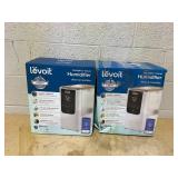 LOT OF 2 LEVOIT 1.9 Gal. Smart Warm and Cool Mist Top-Filled Ultrasonic Humidifier and Diffuser with Ambient Light up to 430 sq. ft (Used)