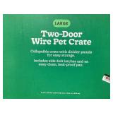 Boots & Barkley Wire 2 Door Collapsible Dog Crate - L - Black Dimensions: 36" (L), 25" (H) x 23" (W), Breed size: Large (51-75 Pounds)