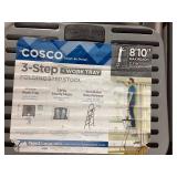 LOT OF 2 Cosco 3 Step + Work Tray Folding Step Stools )