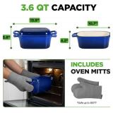 NutriChef 10" Enameled Cast Iron Bread Pan with Lid