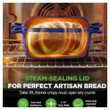 NutriChef 10" Enameled Cast Iron Bread Pan with Lid
