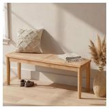 Godnoei 47" Rattan Wooden Bench