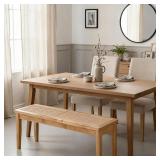 Godnoei 47" Rattan Wooden Bench