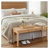 Godnoei 47" Rattan Wooden Bench