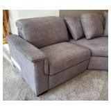 LR - LiveSmart Gray Sectional Sofa with Recliners
