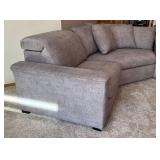 LR - LiveSmart Gray Sectional Sofa with Recliners