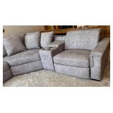 LR - LiveSmart Gray Sectional Sofa with Recliners