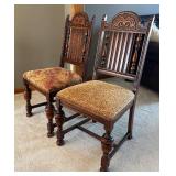 DR - Antique Jacobean-Style Antique Dining Table with Six Chairs