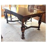 DR - Antique Jacobean-Style Antique Dining Table with Six Chairs