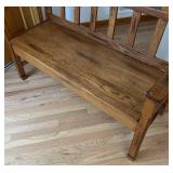 FE - Stylish Oak Bench with Slate Inlays