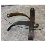 LR - Allure Pie-Shaped Glass Top Cocktail Table